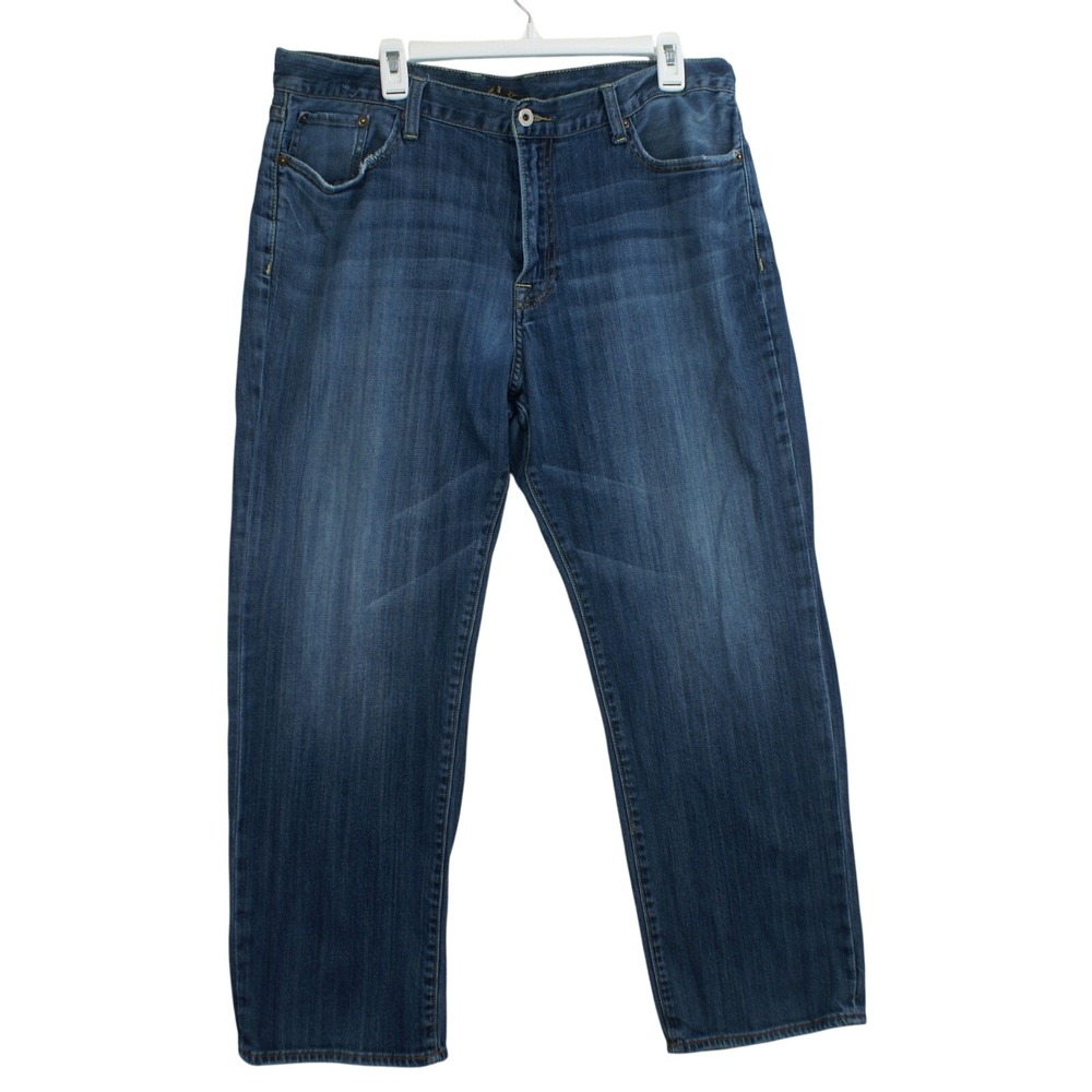 Lucky Brand Mens Blue Jeans 38 Short Inseam Straight Leg Medium Wash Denim
